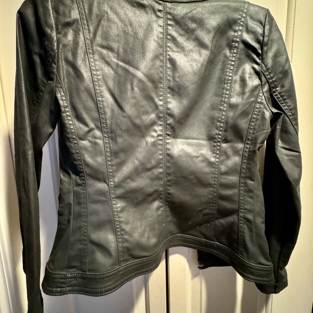 Coated Denim Jacket with Chain Detail | White House Black Market - Picture 3 of 3
